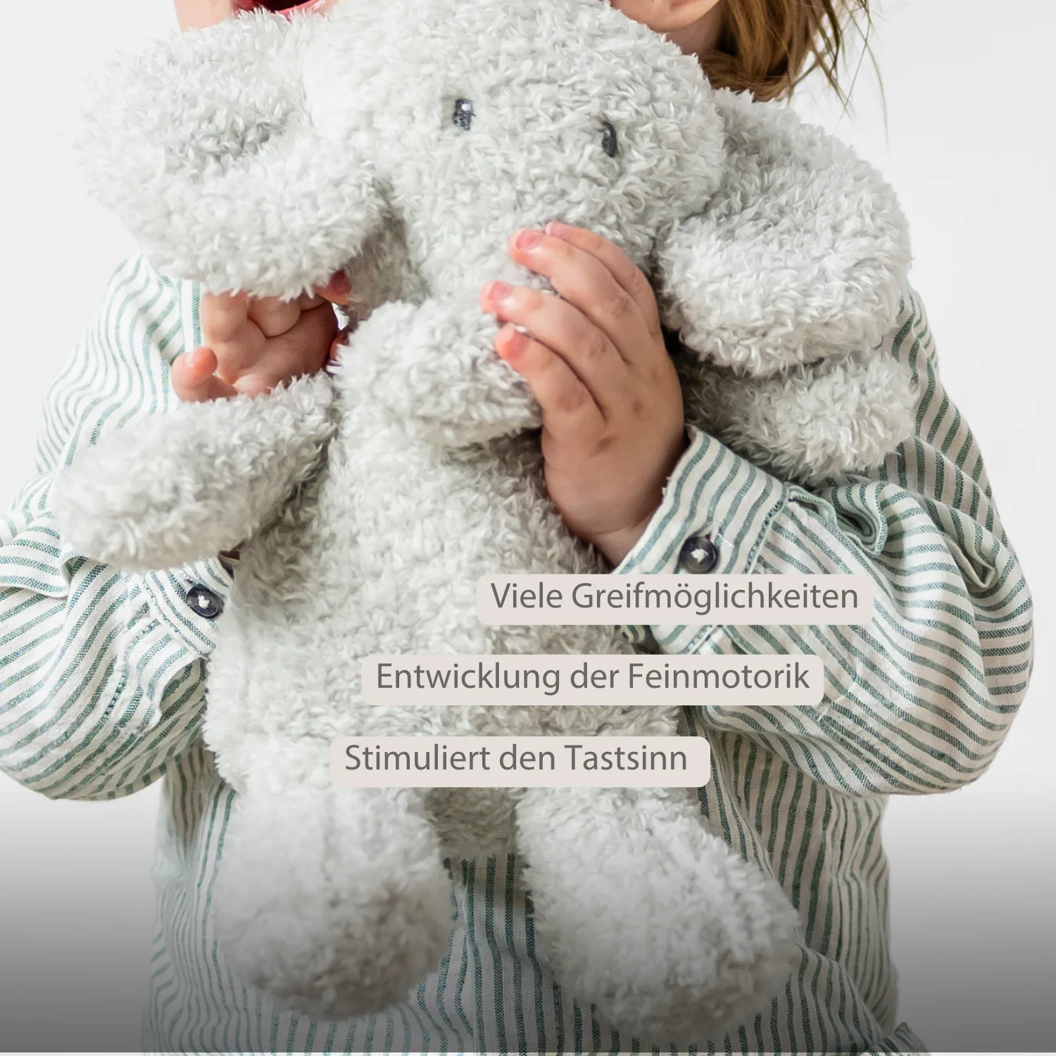 TEDDY Baby Plush Elephant – 25 cm – Soft Baby Cuddle Toy – Grey - Image 3