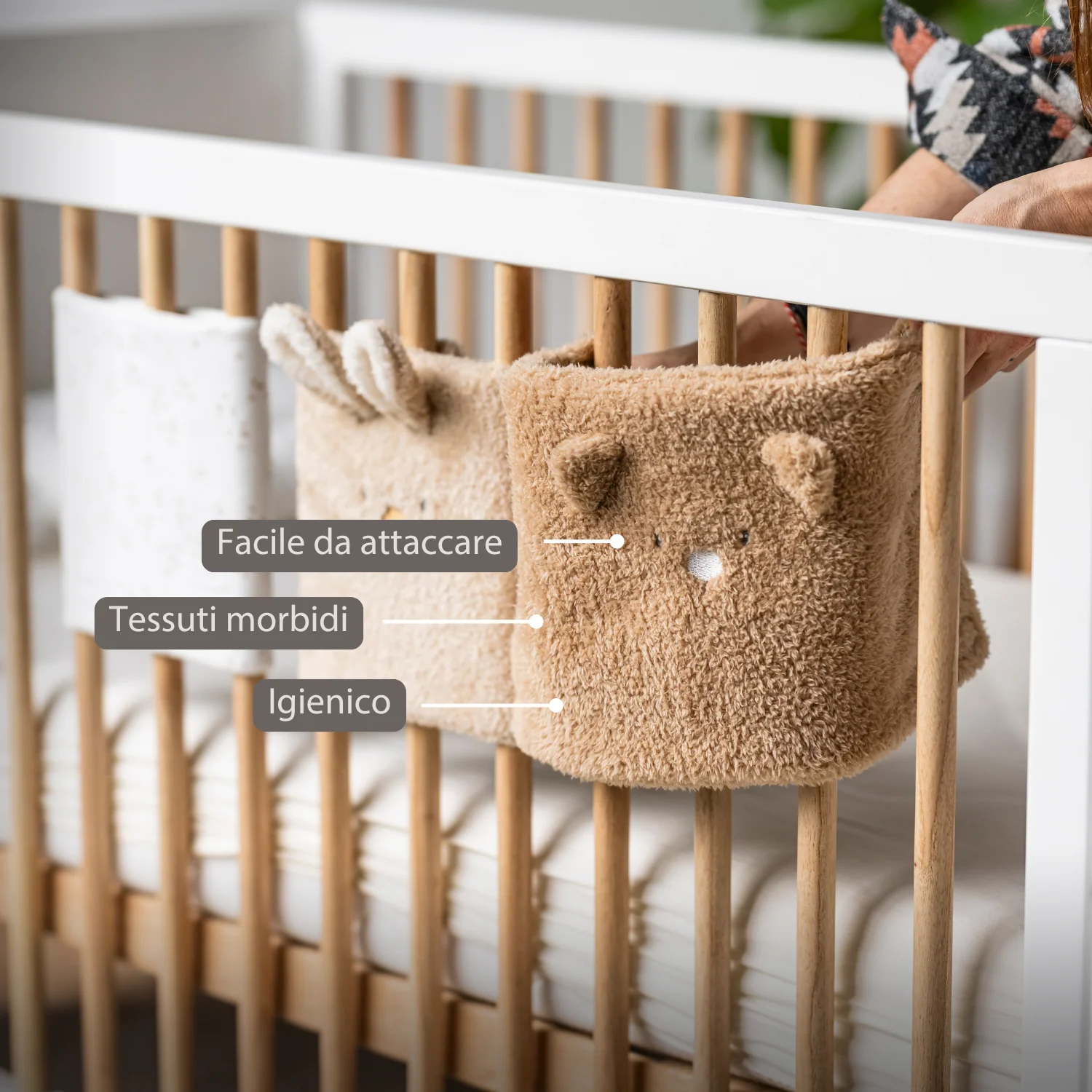 TEDDY Bed Protector Set of 6 Pieces – Cot Rail Protectors – Soft Baby Bed Safety - Image 10