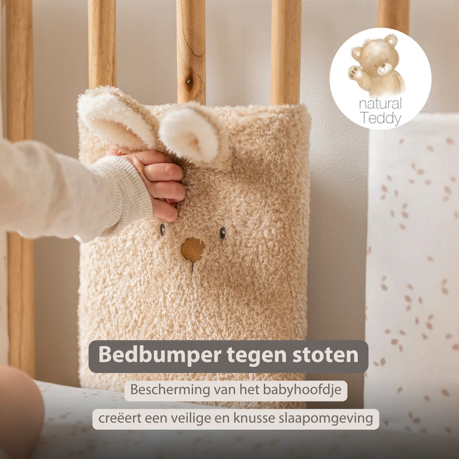 TEDDY Bed Protector Set of 6 Pieces – Cot Rail Protectors – Soft Baby Bed Safety - Image 23
