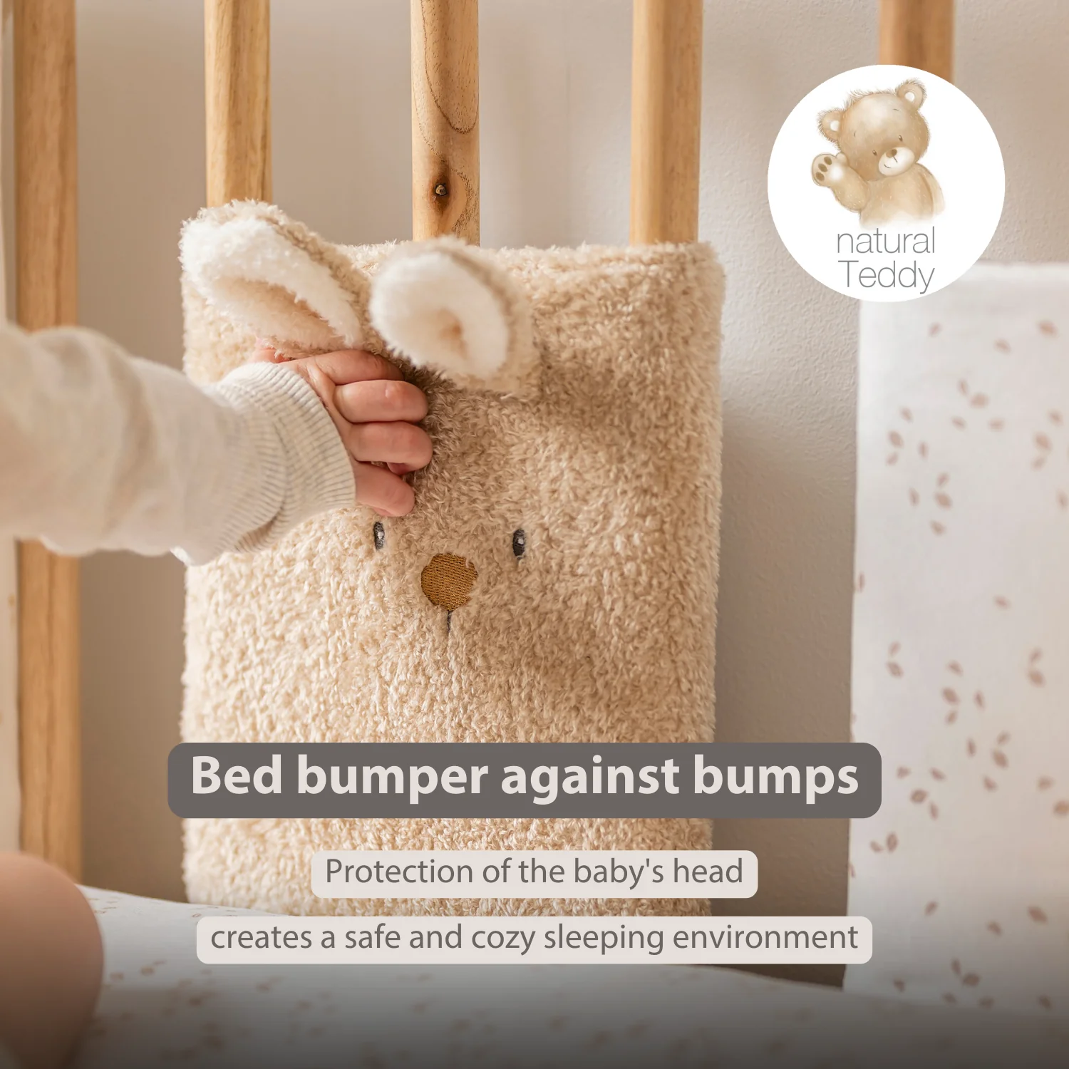 TEDDY Bed Protector Set of 6 Pieces – Cot Rail Protectors – Soft Baby Bed Safety - Image 30