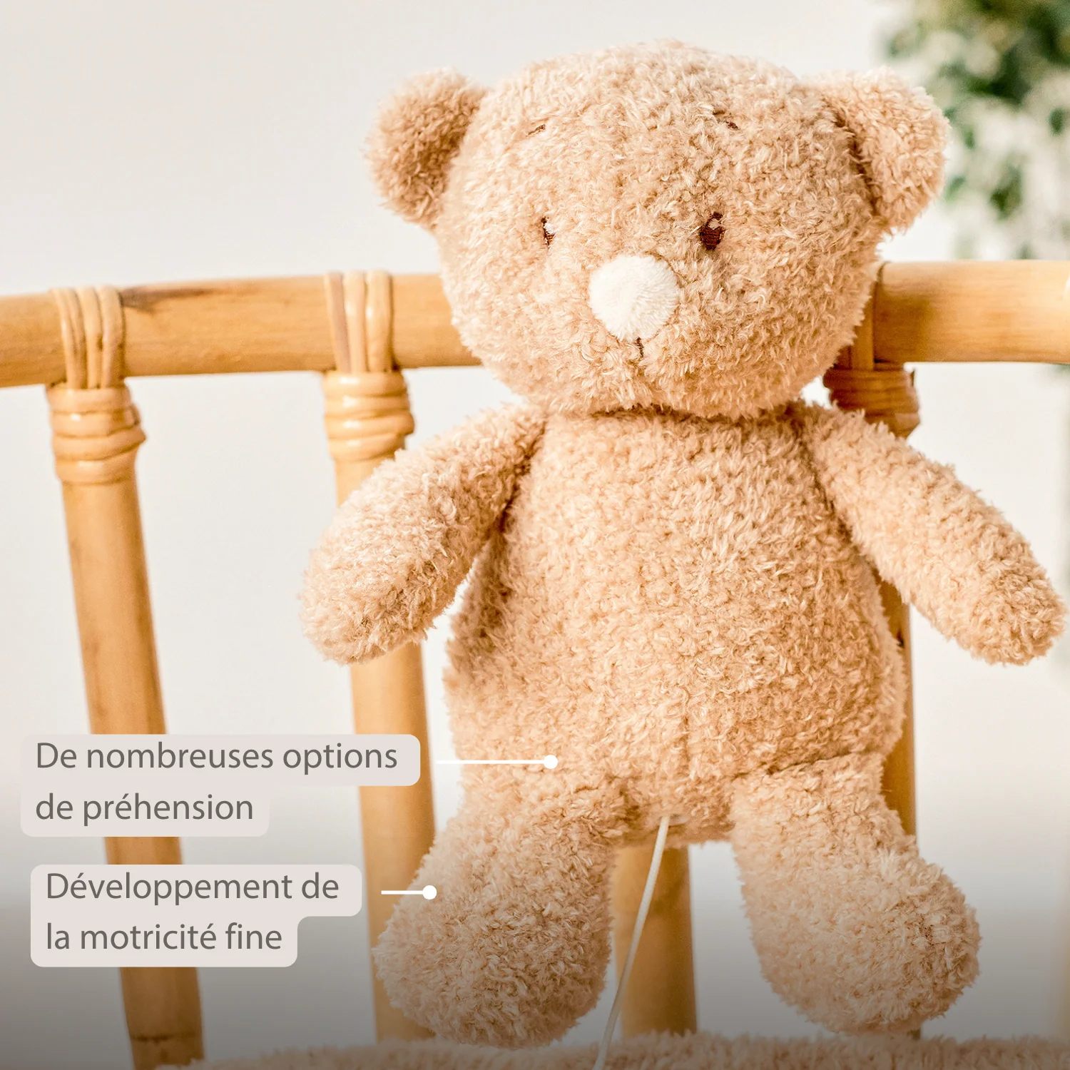 TEDDY Music Plush Bear – 25 cm – Soft Plush Toy with Music – Beige - Image 17
