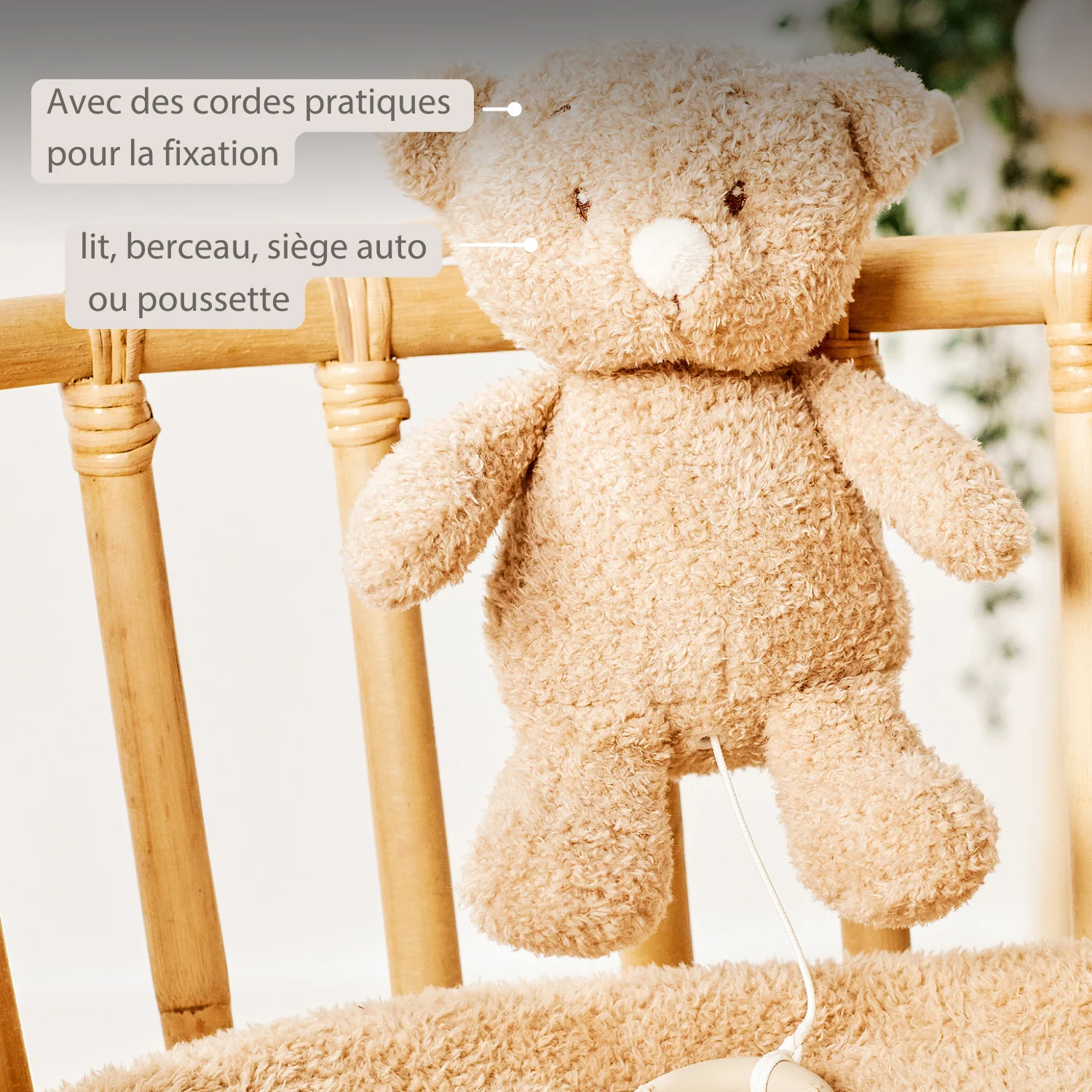 TEDDY Music Plush Bear – 25 cm – Soft Plush Toy with Music – Beige - Image 19