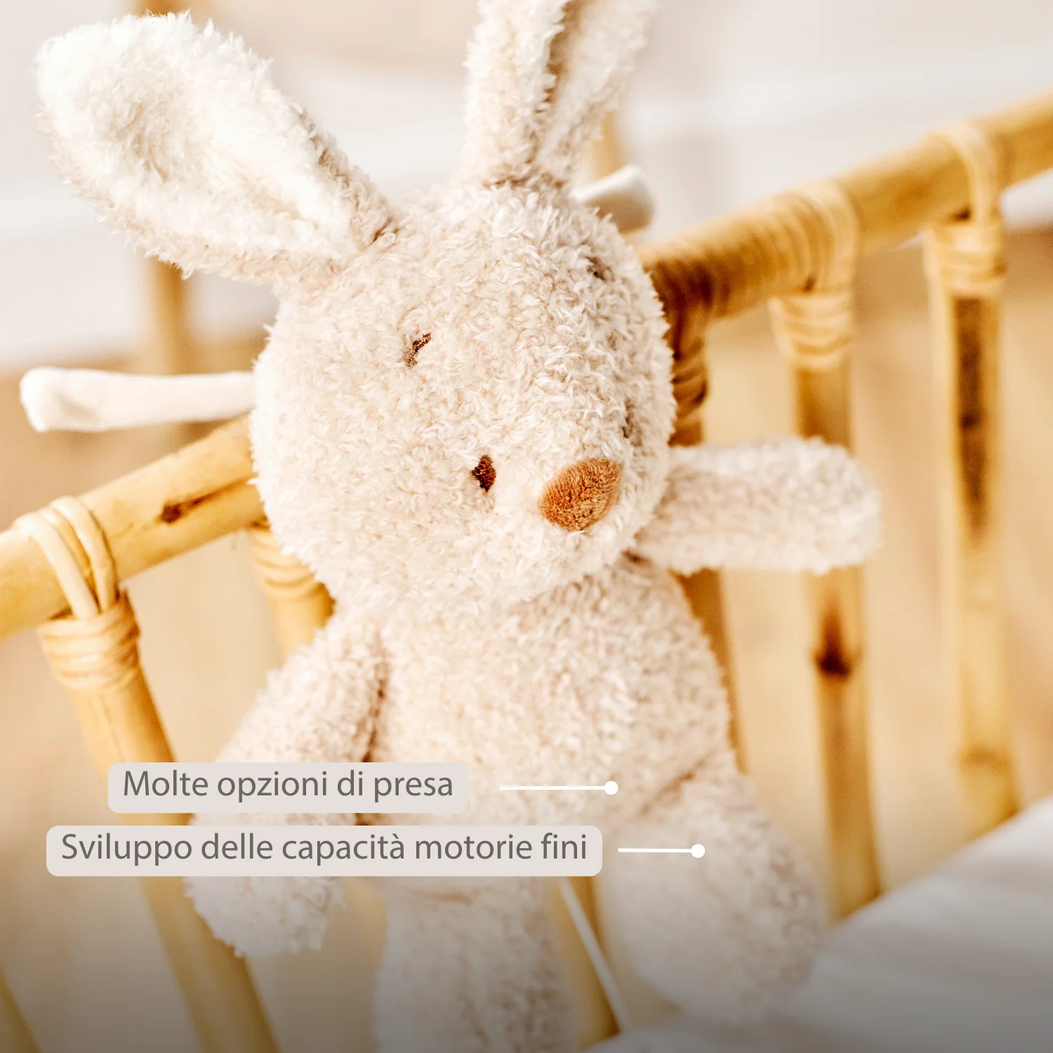 TEDDY Music Plush Bunny – 25 cm – Soft Plush Toy with Music – Beige - Image 10