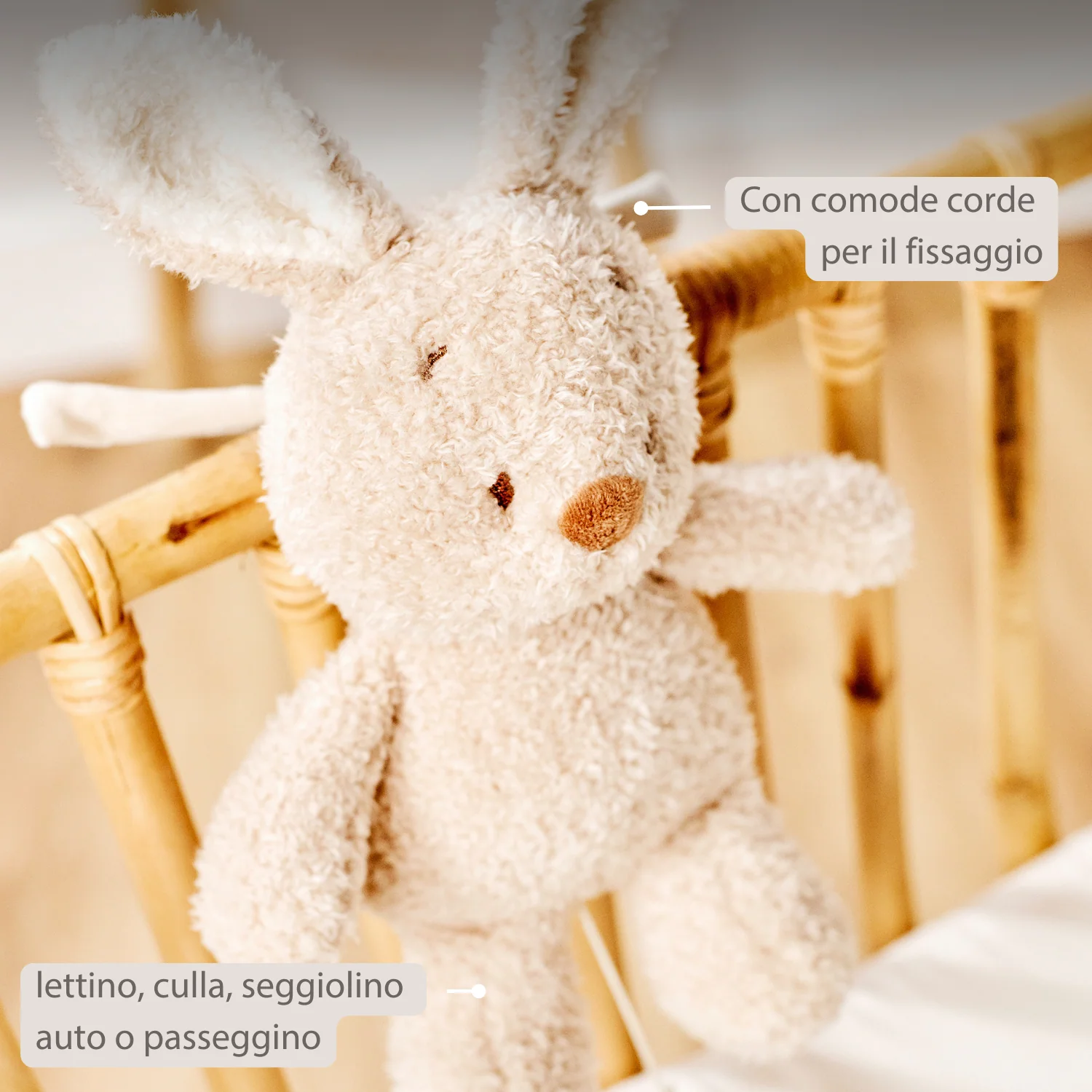 TEDDY Music Plush Bunny – 25 cm – Soft Plush Toy with Music – Beige - Image 12