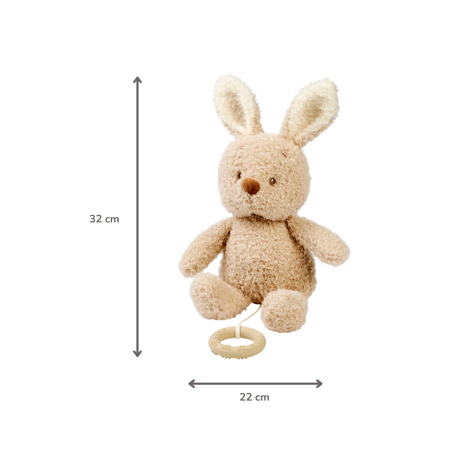 TEDDY Music Plush Bunny – 25 cm – Soft Plush Toy with Music – Beige - Image 13