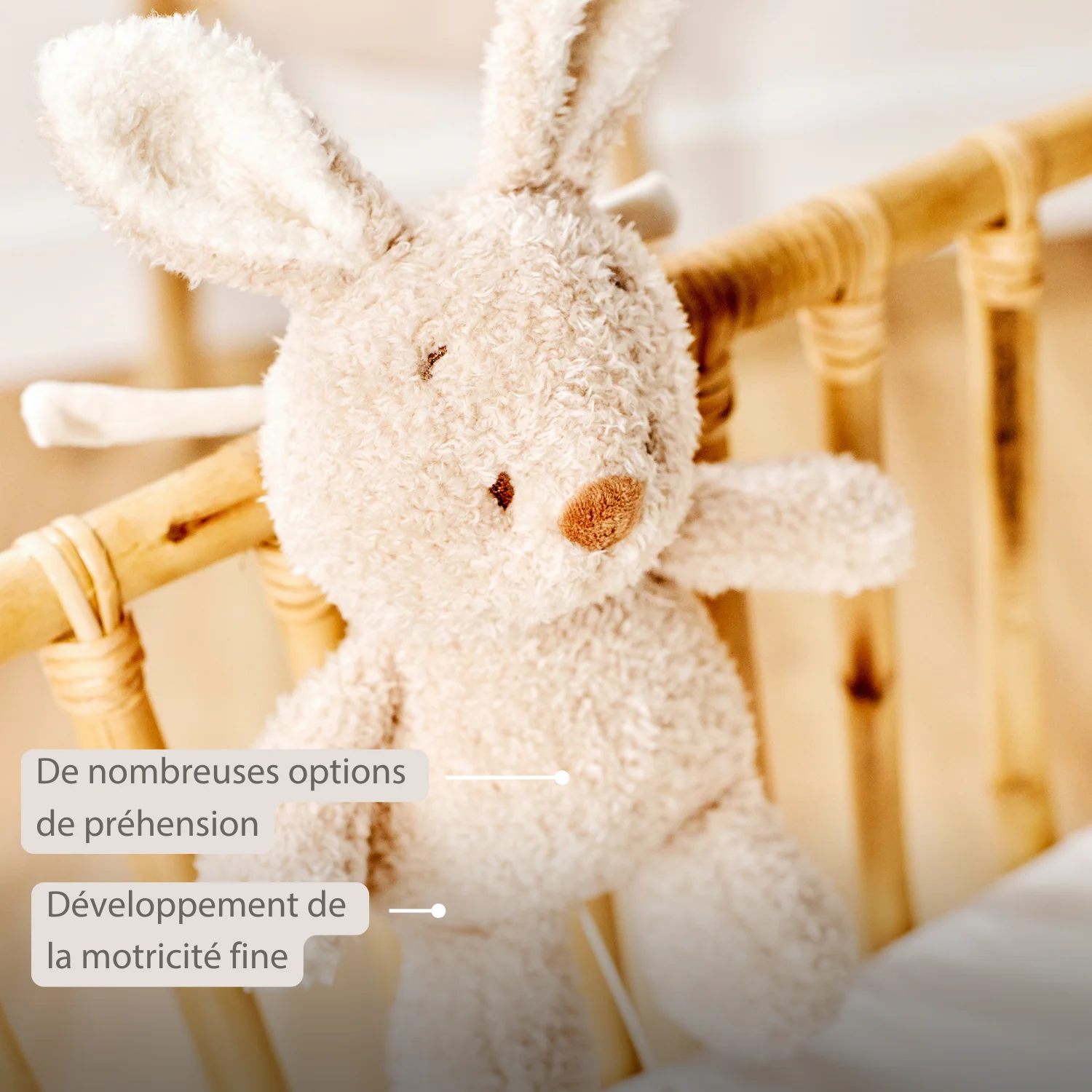 TEDDY Music Plush Bunny – 25 cm – Soft Plush Toy with Music – Beige - Image 17