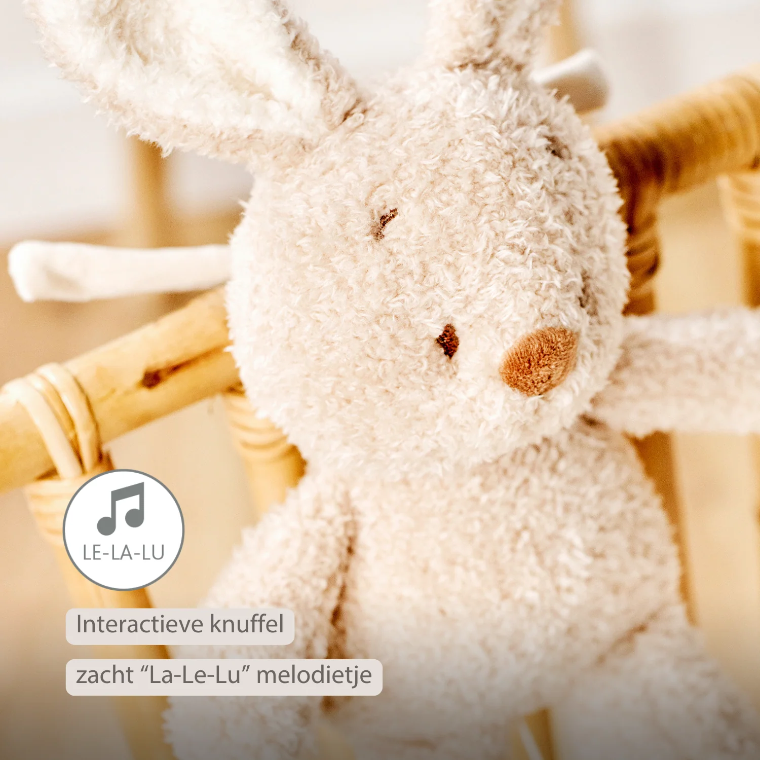 TEDDY Music Plush Bunny – 25 cm – Soft Plush Toy with Music – Beige - Image 25