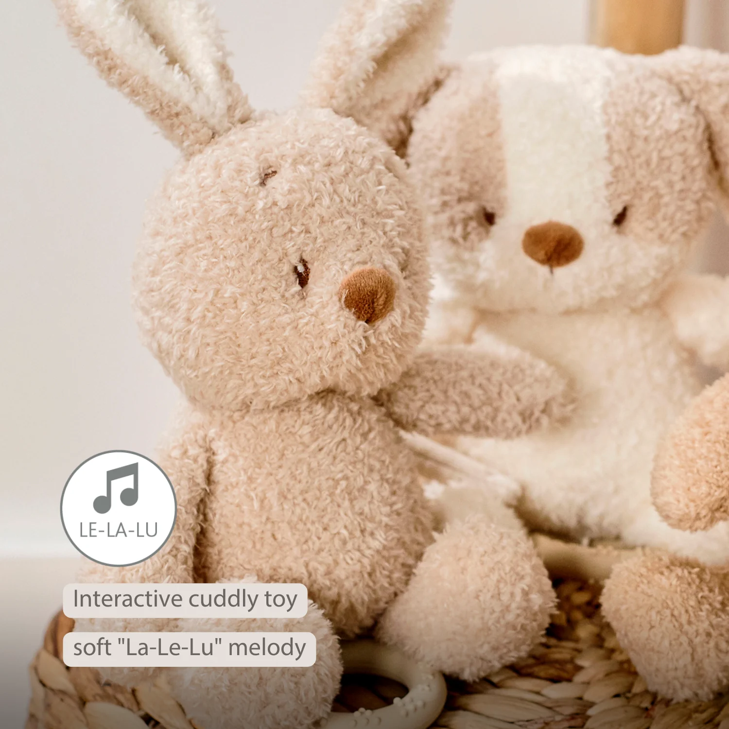 TEDDY Music Plush Bunny – 25 cm – Soft Plush Toy with Music – Beige - Image 32