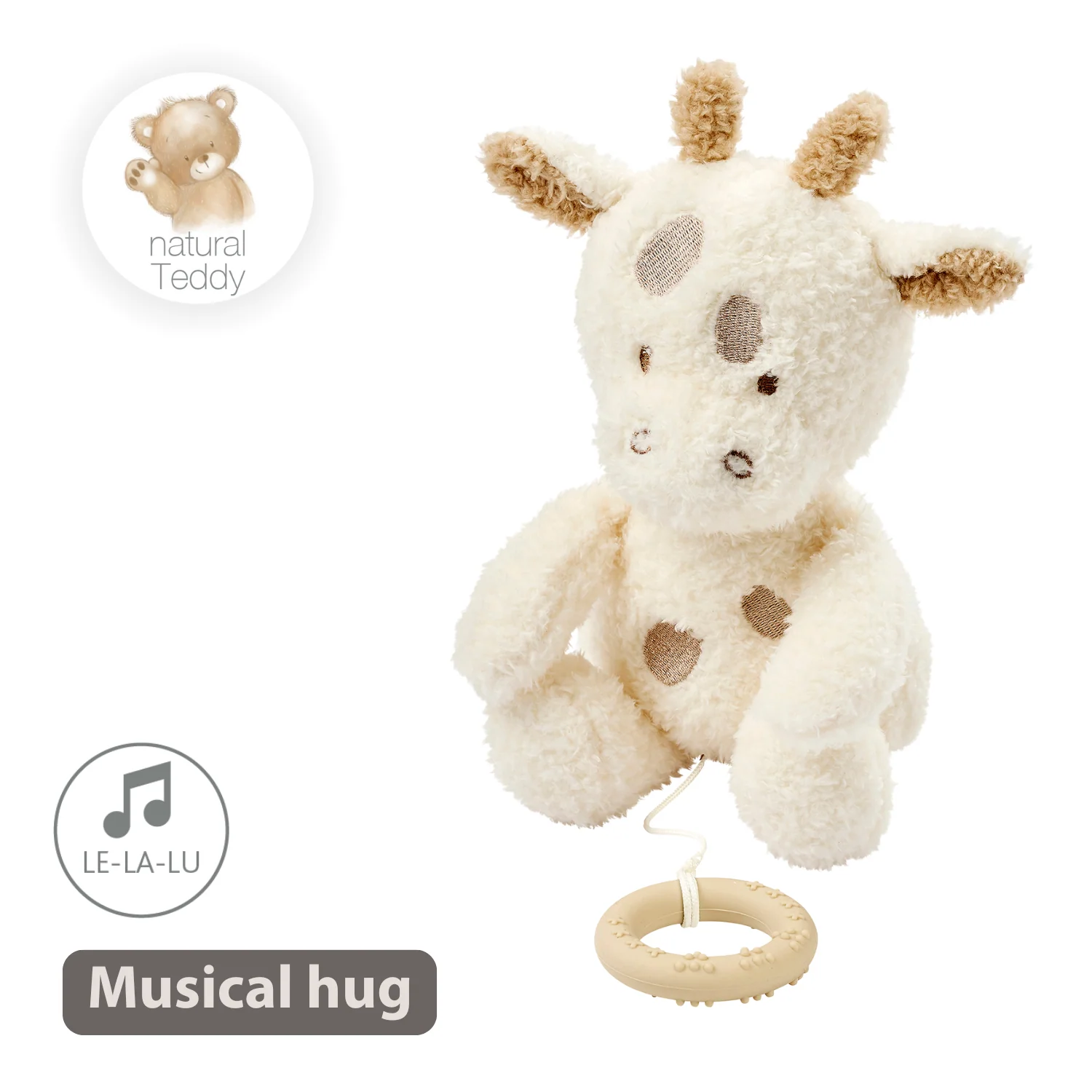 TEDDY Music Plush Giraffe – 32 cm – Soft Plush Toy with Music – Off-White - Image 14