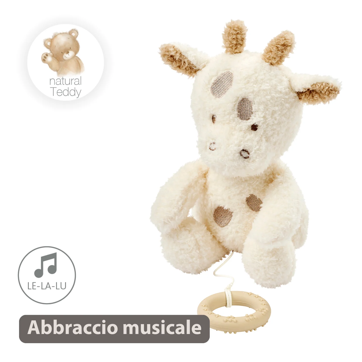 TEDDY Music Plush Giraffe – 32 cm – Soft Plush Toy with Music – Off-White - Image 5