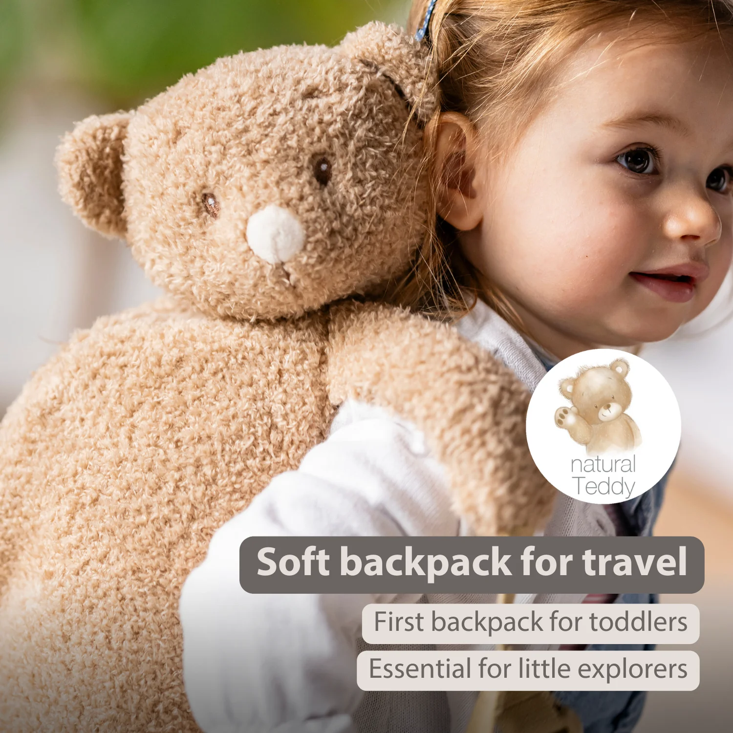 TEDDY Plush Backpack – 30 cm – Toddler School Bag – Soft Bear Backpack – Beige - Image 30