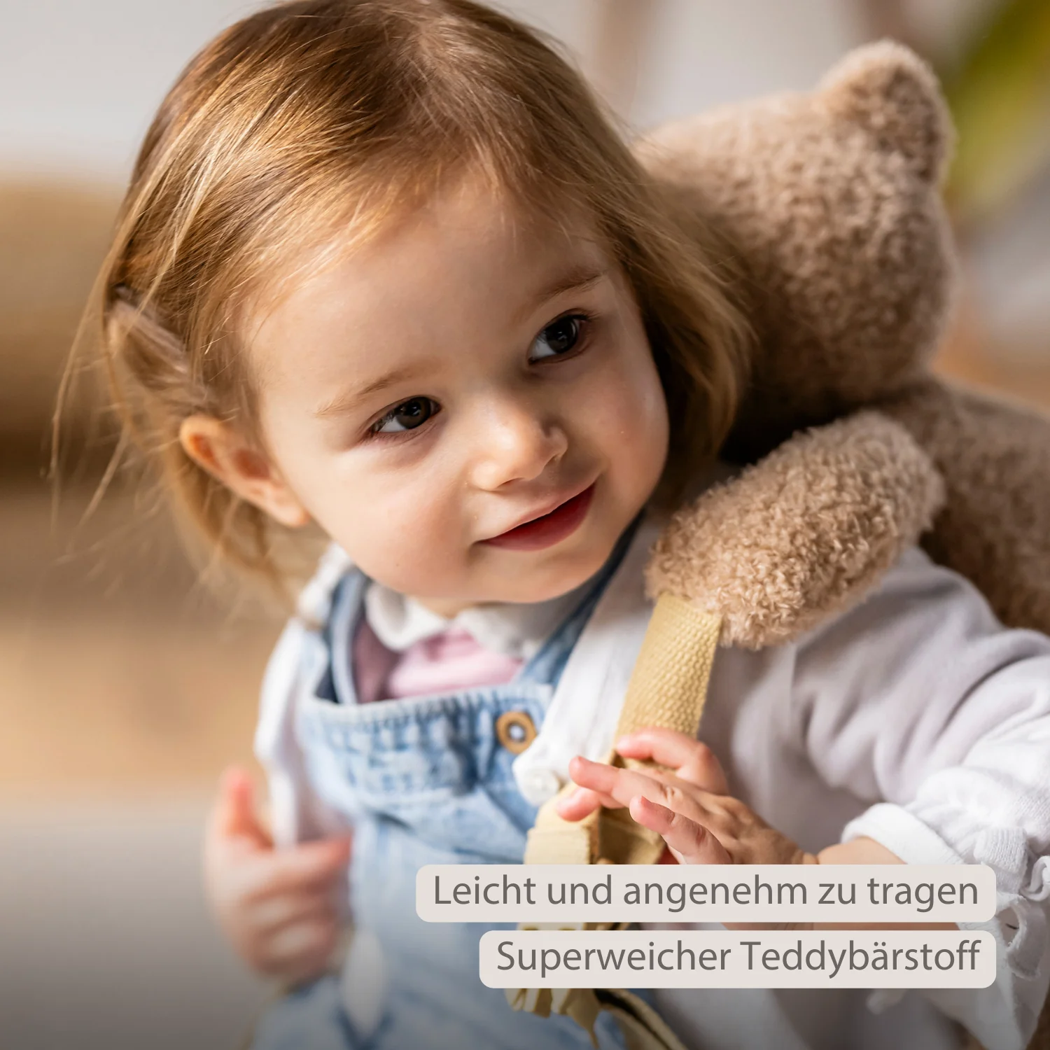 TEDDY Plush Backpack – 30 cm – Toddler School Bag – Soft Bear Backpack – Beige - Image 4