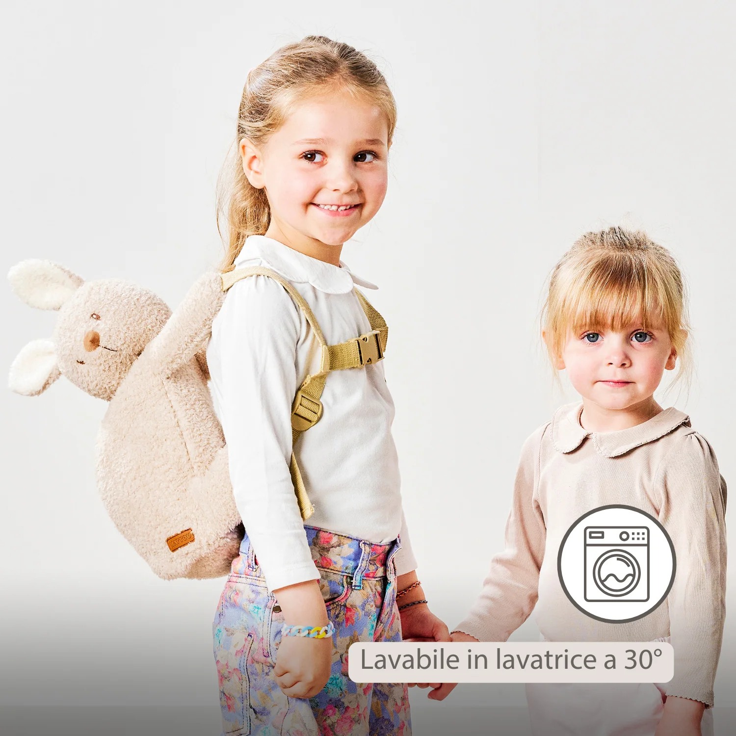 TEDDY Plush Backpack – 30 cm – Toddler School Bag – Soft Bunny Backpack – Ecru - Image 12