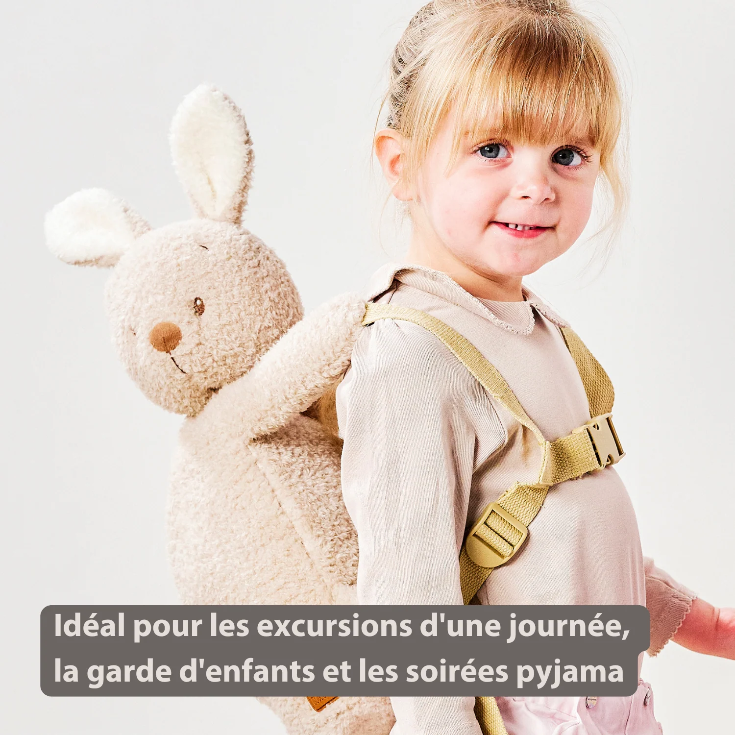 TEDDY Plush Backpack – 30 cm – Toddler School Bag – Soft Bunny Backpack – Ecru - Image 21