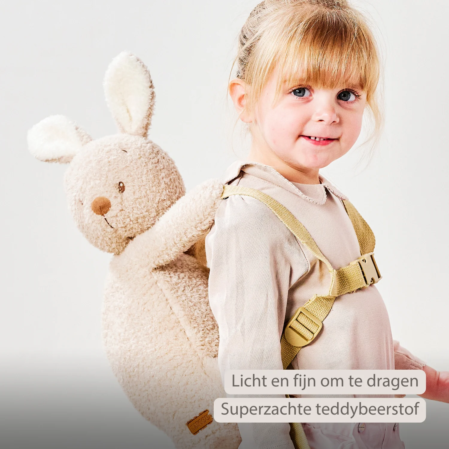 TEDDY Plush Backpack – 30 cm – Toddler School Bag – Soft Bunny Backpack – Ecru - Image 25