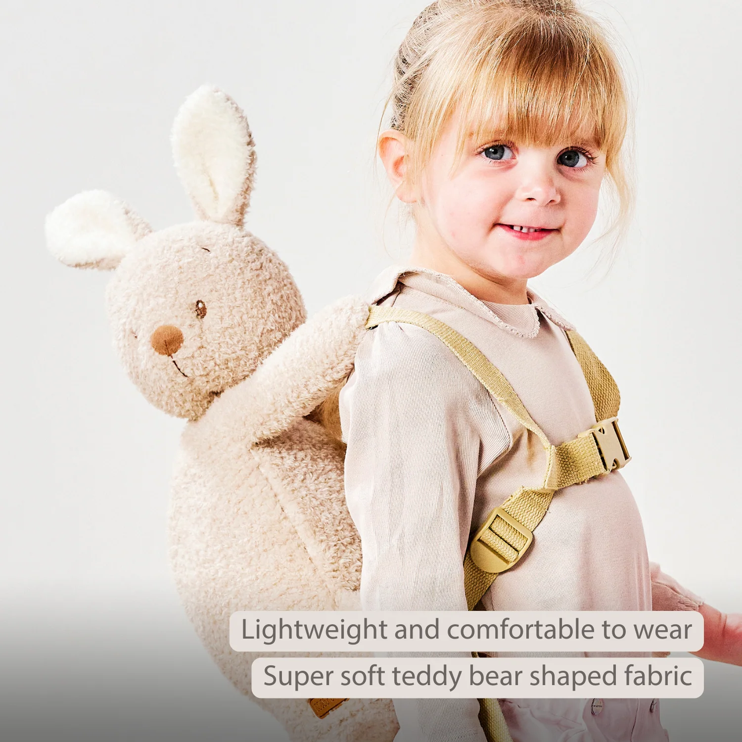 TEDDY Plush Backpack – 30 cm – Toddler School Bag – Soft Bunny Backpack – Ecru - Image 32