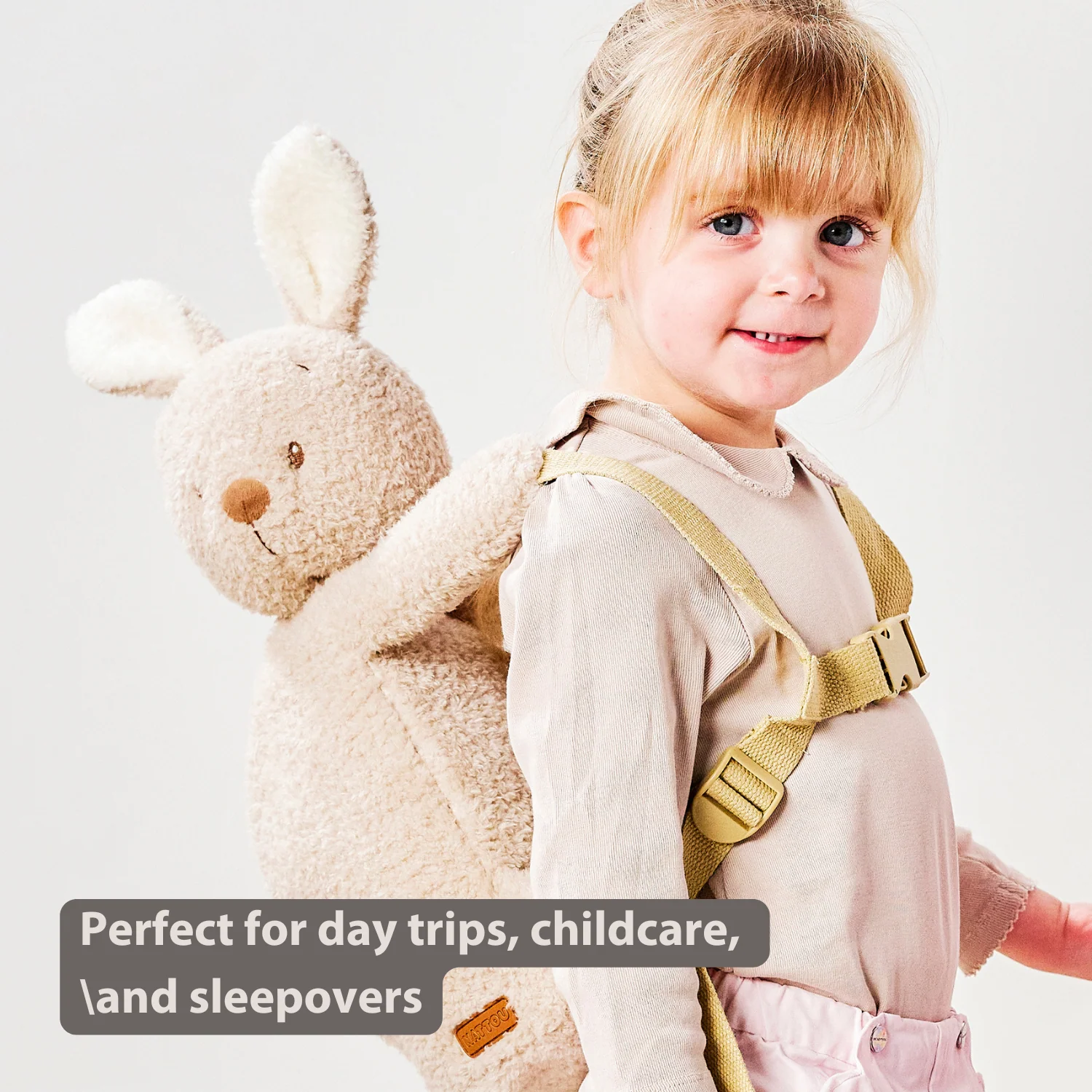 TEDDY Plush Backpack – 30 cm – Toddler School Bag – Soft Bunny Backpack – Ecru - Image 35