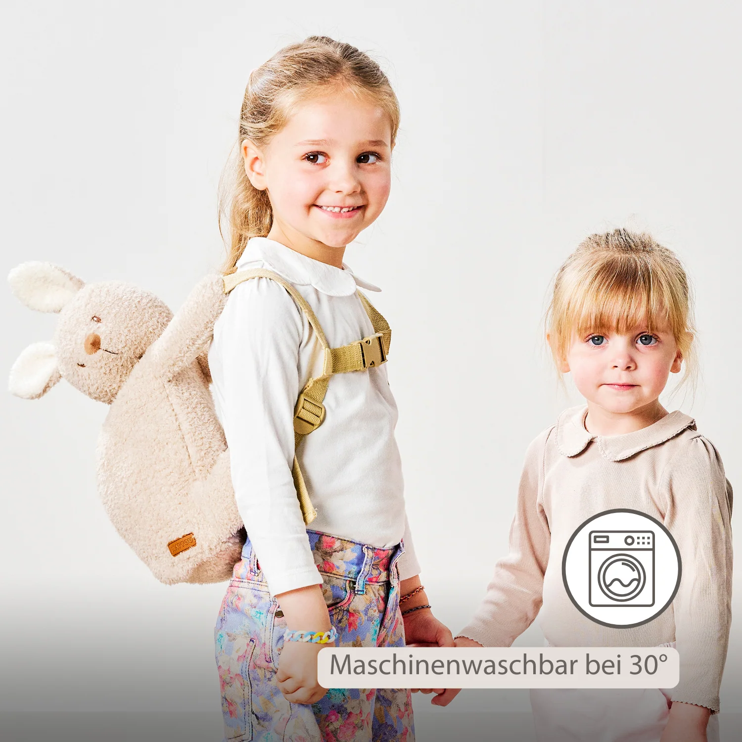 TEDDY Plush Backpack – 30 cm – Toddler School Bag – Soft Bunny Backpack – Ecru - Image 5