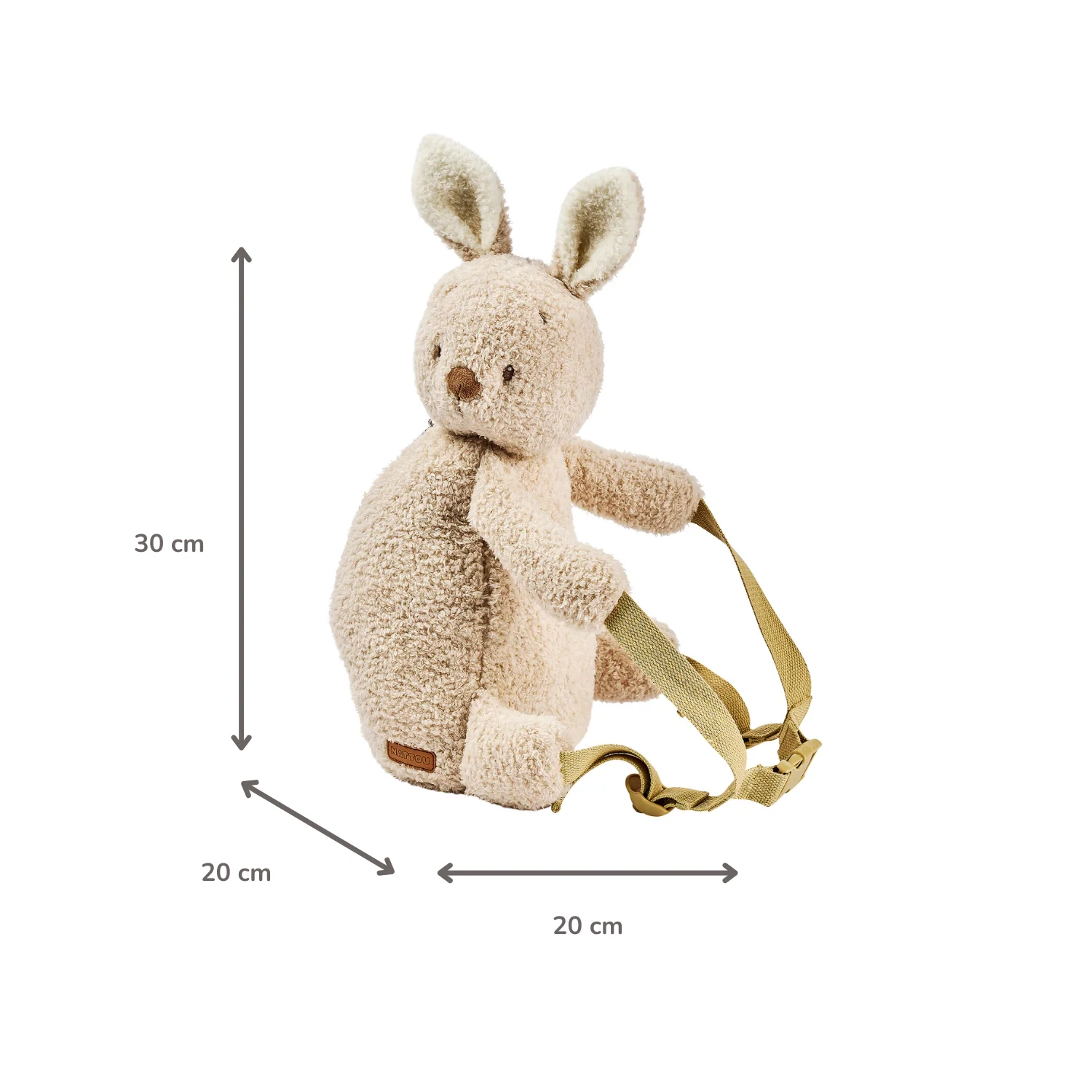 TEDDY Plush Backpack – 30 cm – Toddler School Bag – Soft Bunny Backpack – Ecru - Image 6
