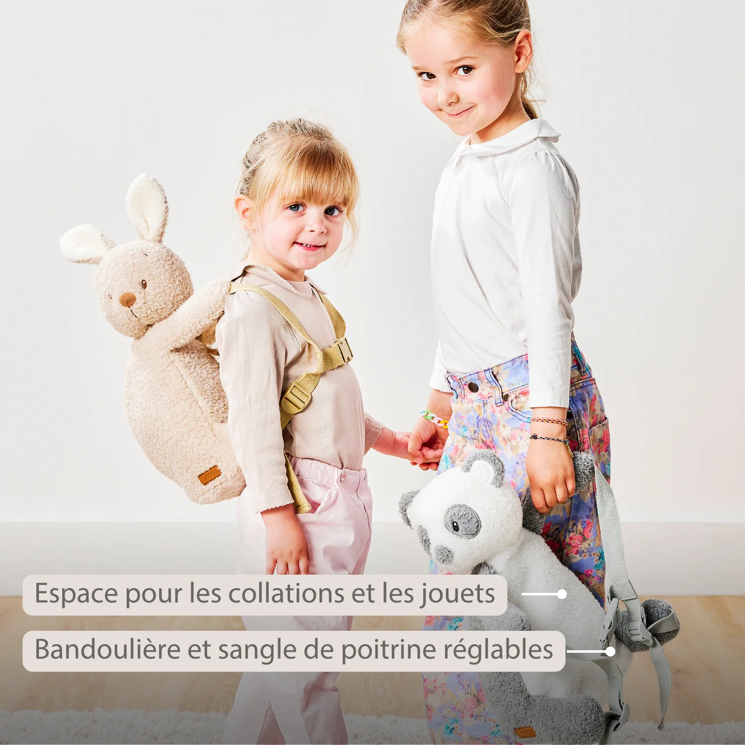 TEDDY Plush Backpack – 30 cm – Toddler School Bag – Soft Panda Backpack – Grey & White - Image 17