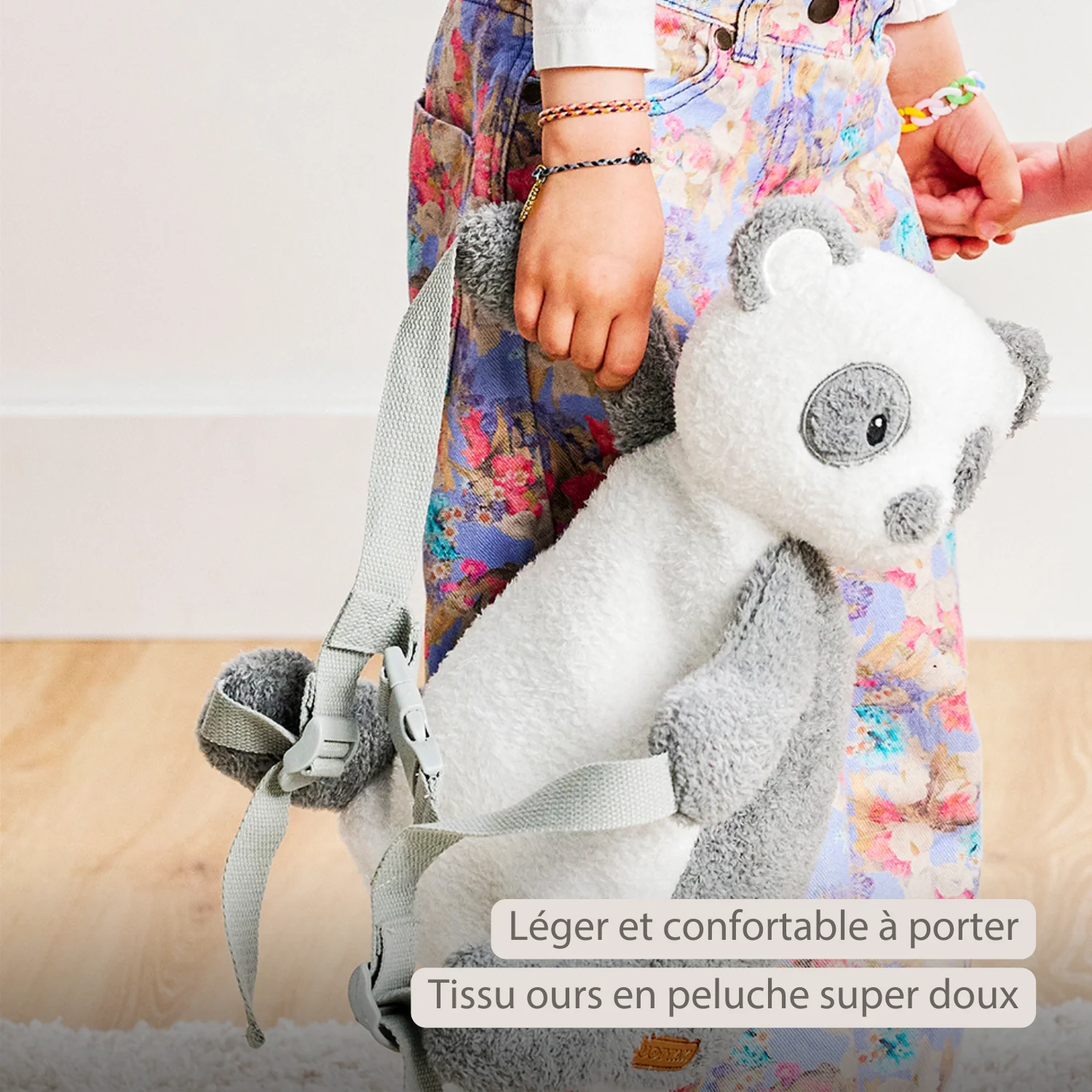 TEDDY Plush Backpack – 30 cm – Toddler School Bag – Soft Panda Backpack – Grey & White - Image 18
