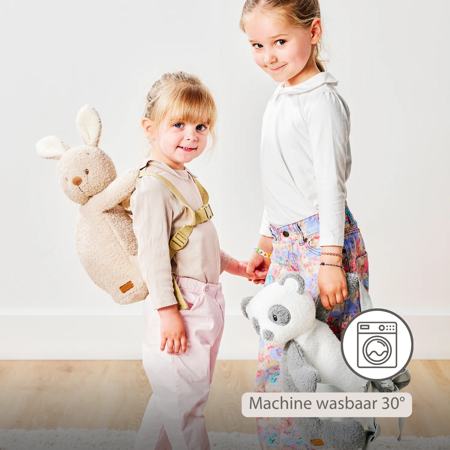 TEDDY Plush Backpack – 30 cm – Toddler School Bag – Soft Panda Backpack – Grey & White - Image 26