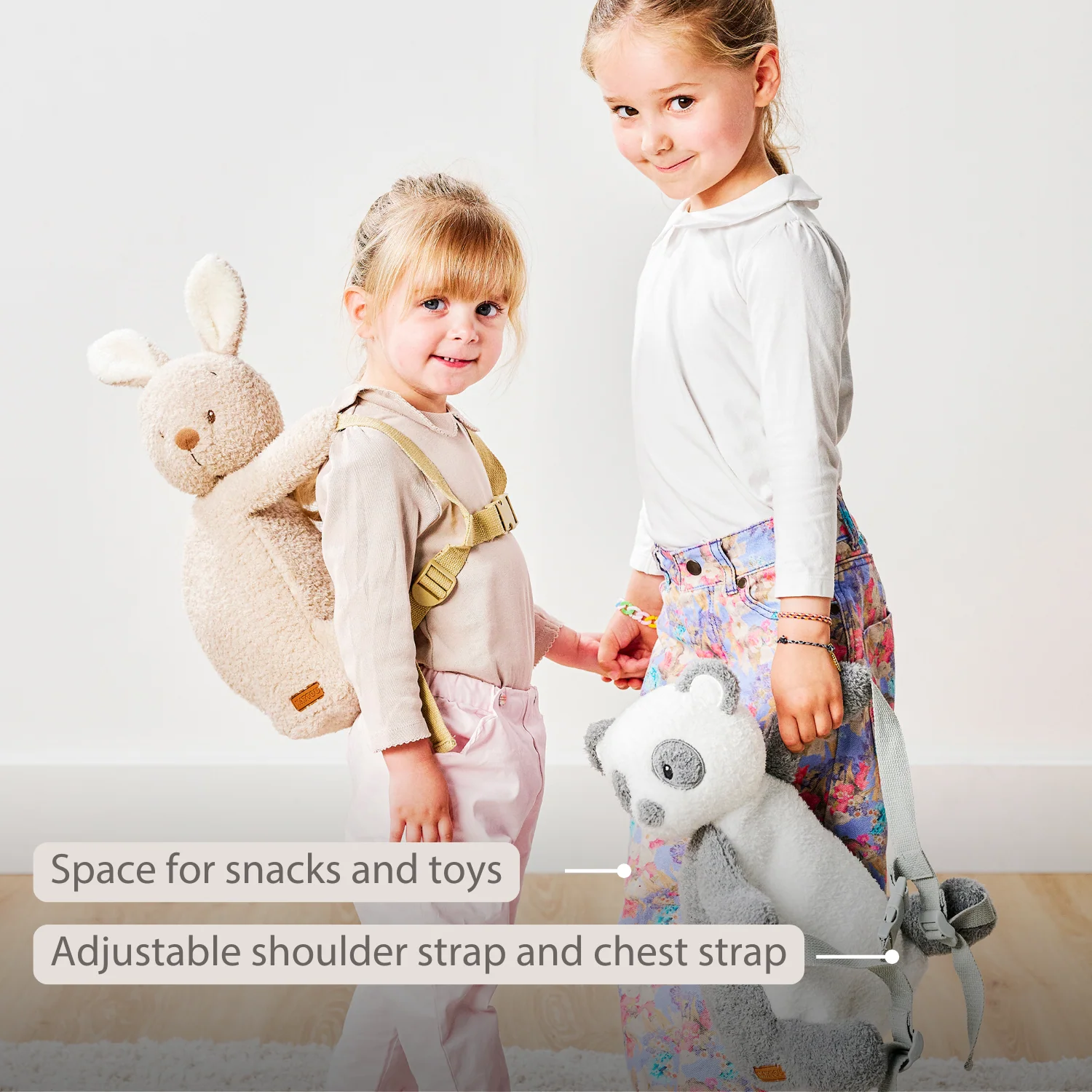 TEDDY Plush Backpack – 30 cm – Toddler School Bag – Soft Panda Backpack – Grey & White - Image 31