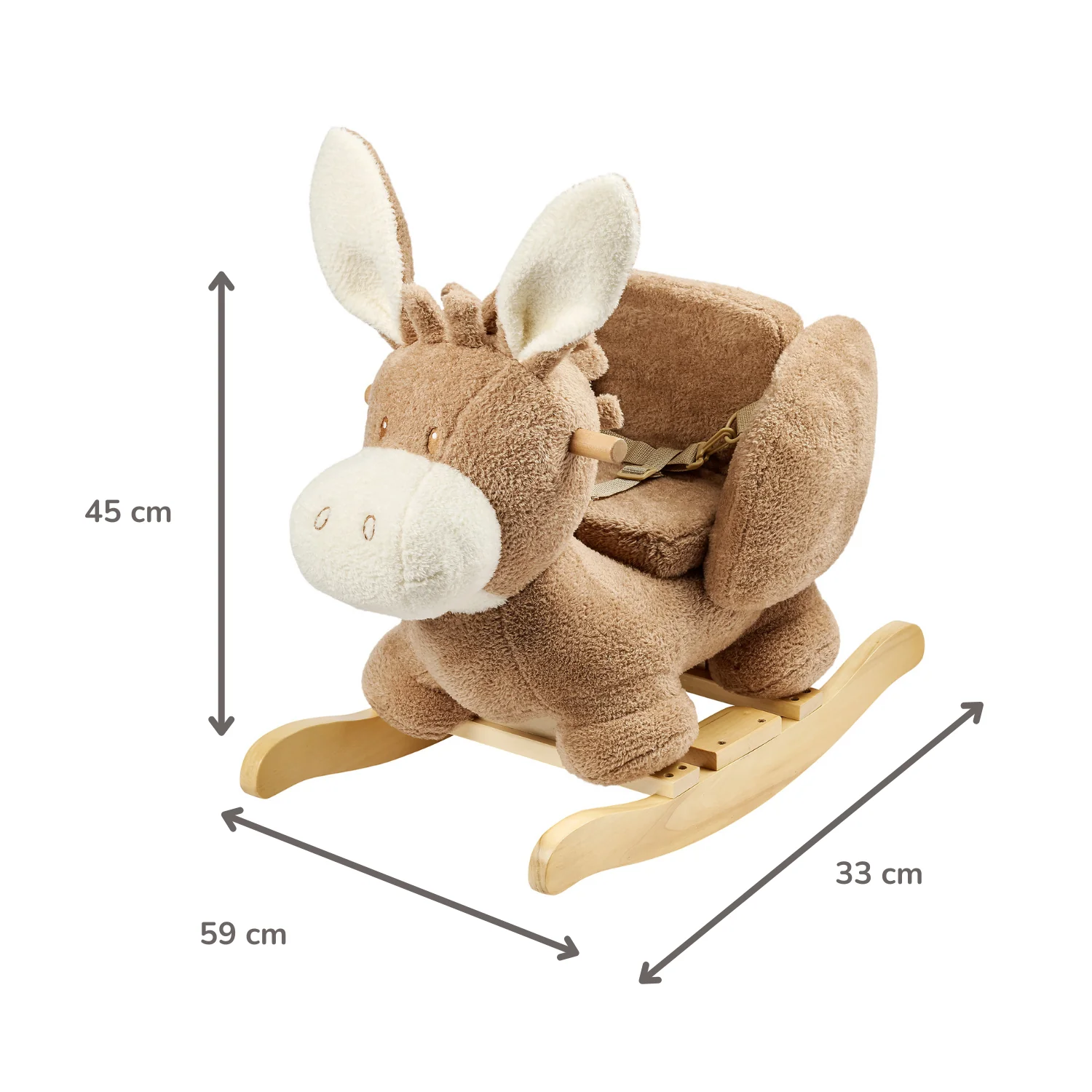 TEDDY Rocking Donkey – Rocking Animal in Teddy Fabric – Beige - Image 20