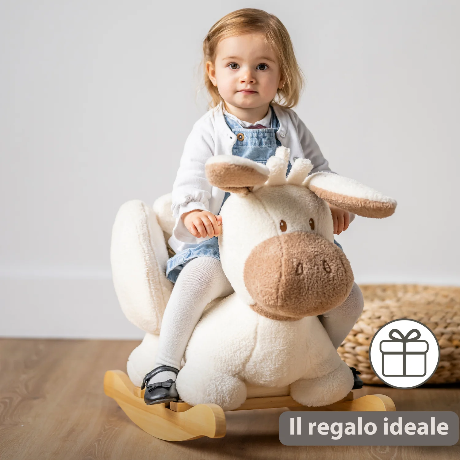 TEDDY Rocking Donkey – Rocking Animal in Teddy Fabric – Ecru - Image 14