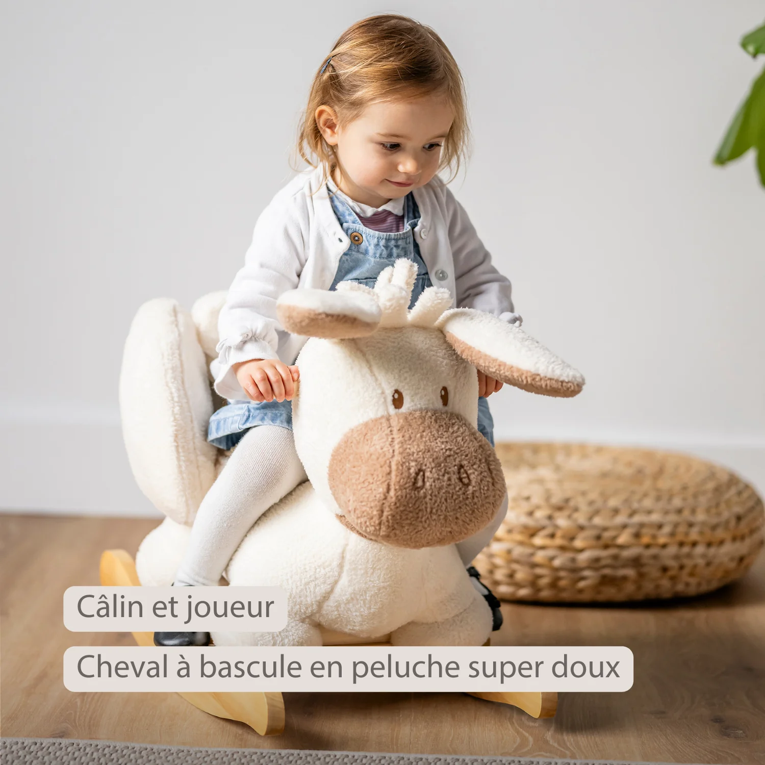 TEDDY Rocking Donkey – Rocking Animal in Teddy Fabric – Ecru - Image 17