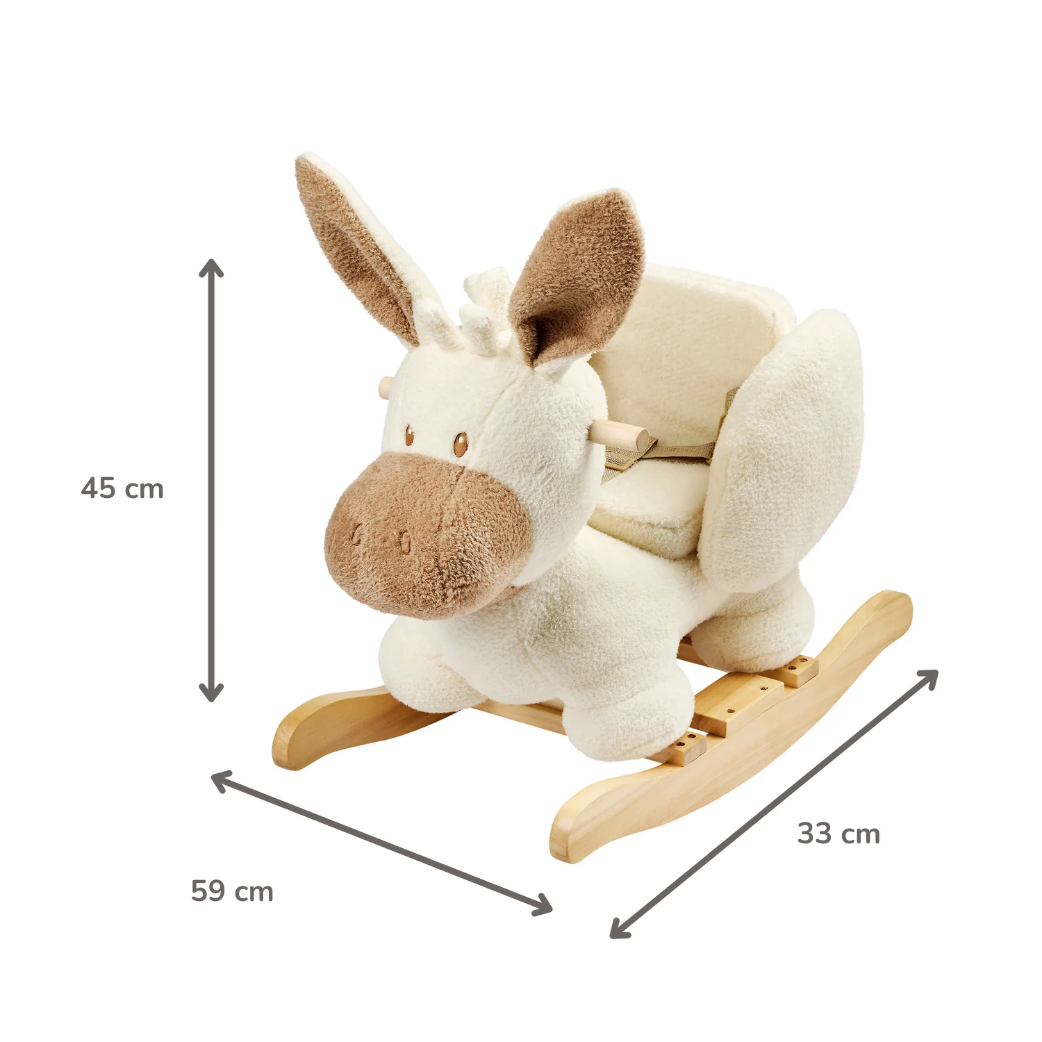 TEDDY Rocking Donkey – Rocking Animal in Teddy Fabric – Ecru - Image 20