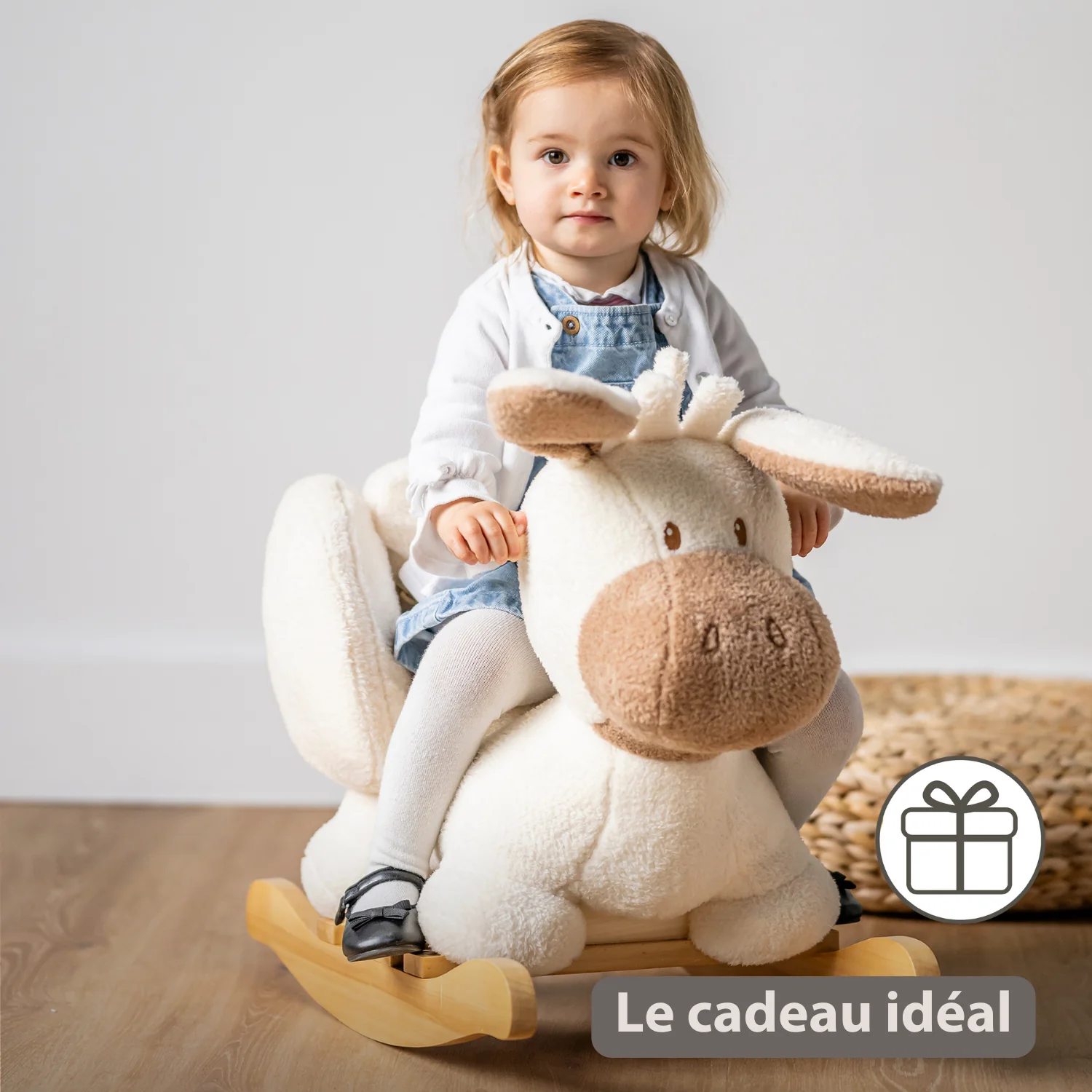 TEDDY Rocking Donkey – Rocking Animal in Teddy Fabric – Ecru - Image 21