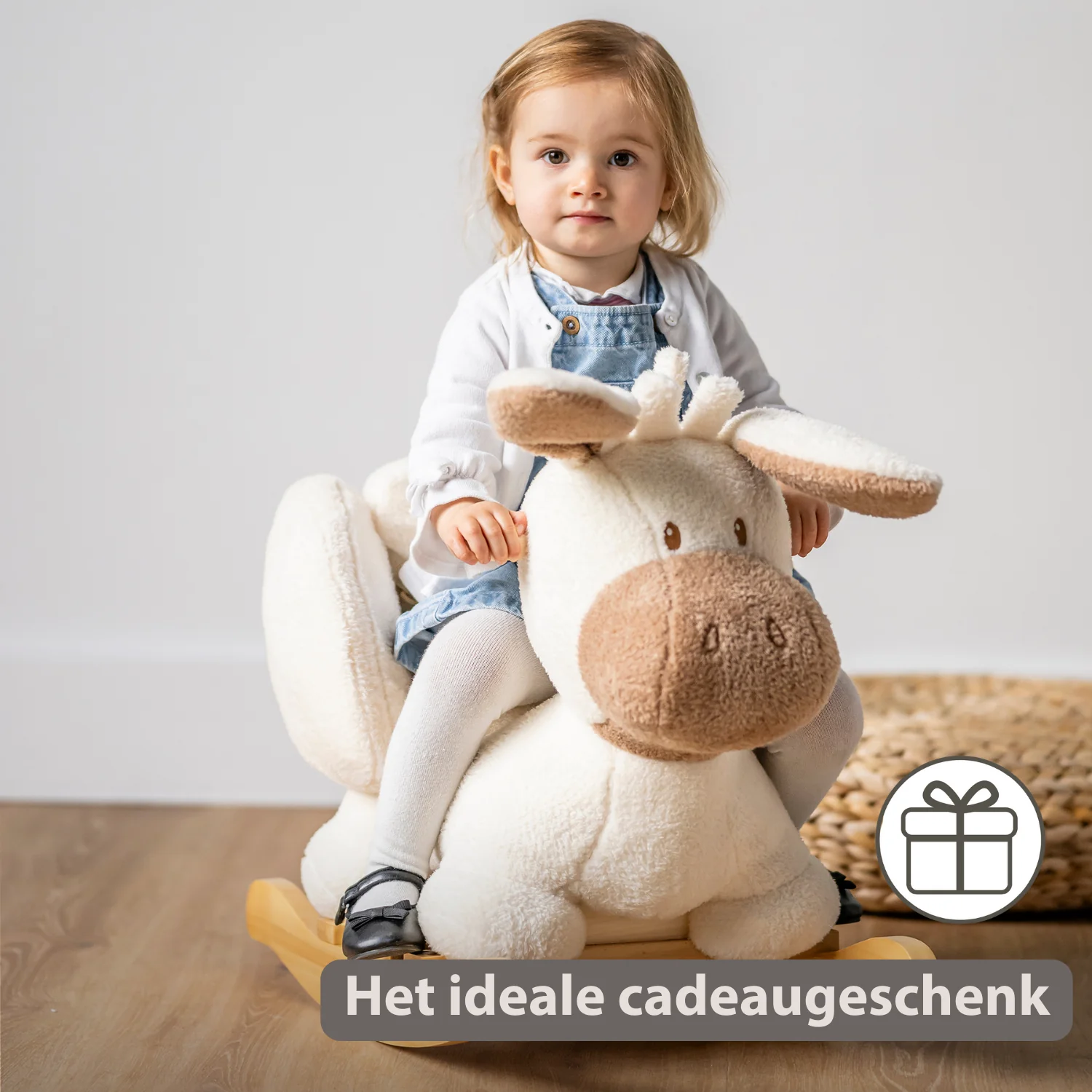 TEDDY Rocking Donkey – Rocking Animal in Teddy Fabric – Ecru - Image 28