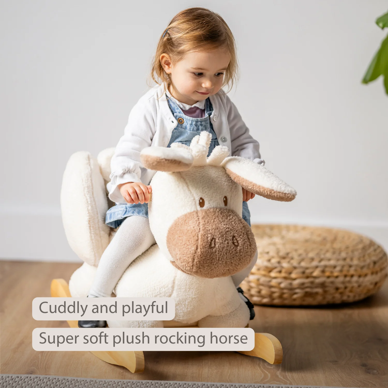 TEDDY Rocking Donkey – Rocking Animal in Teddy Fabric – Ecru - Image 31