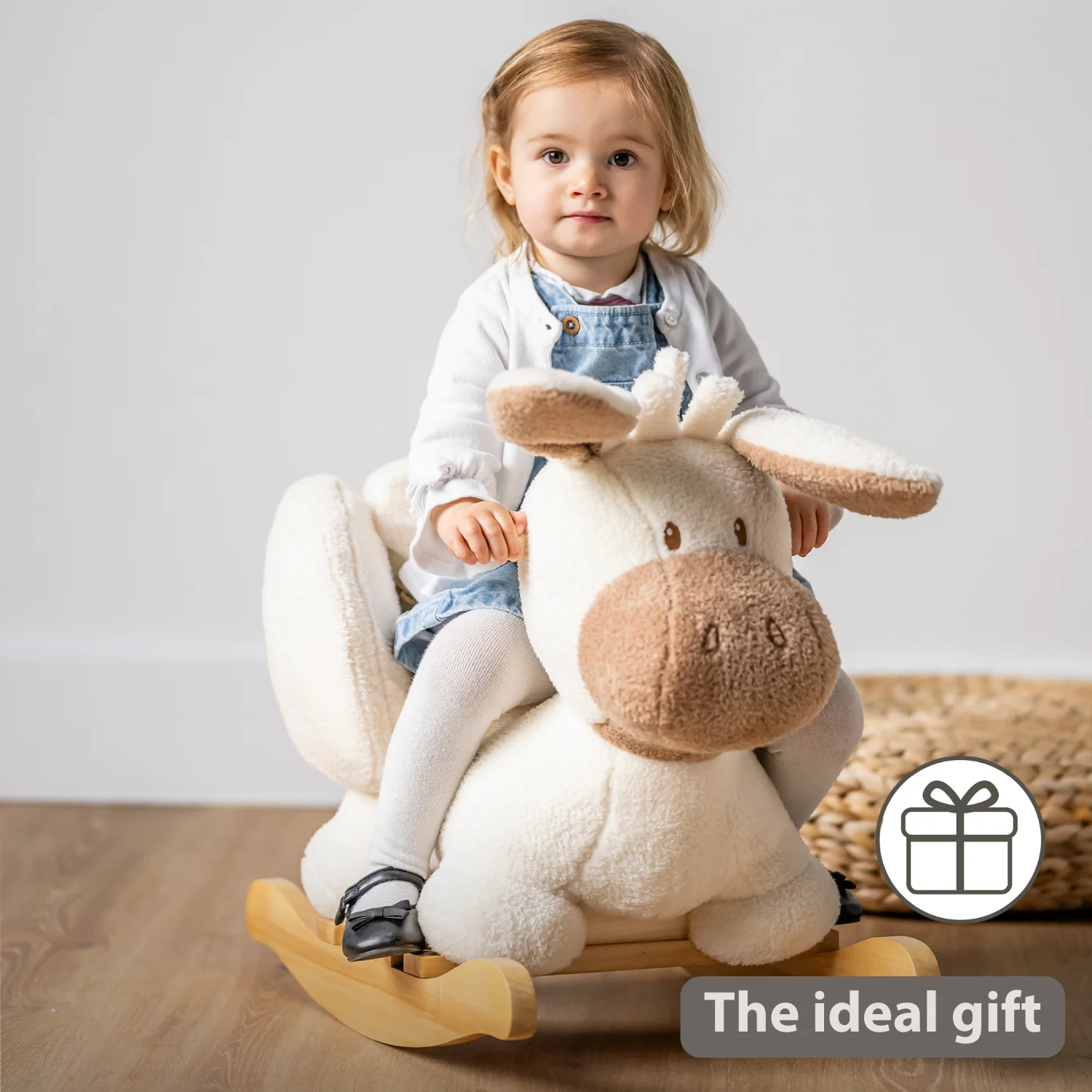 TEDDY Rocking Donkey – Rocking Animal in Teddy Fabric – Ecru - Image 35