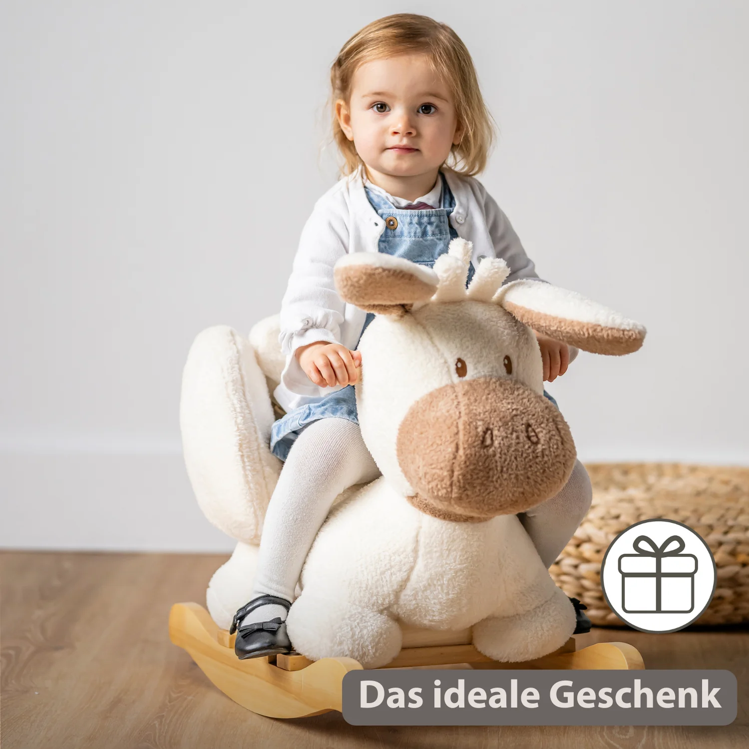 TEDDY Rocking Donkey – Rocking Animal in Teddy Fabric – Ecru - Image 7