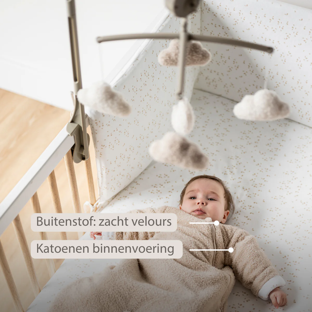 TEDDY Sleeping Bag Teddy Beige 70 cm – Detachable Sleeves – TOG 2.5 – Soft Baby Sleeping Bag - Image 16