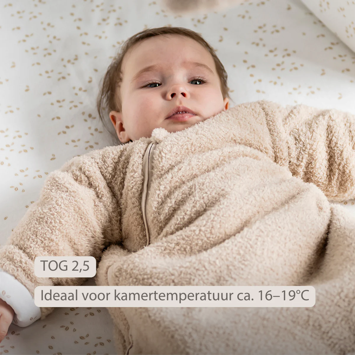 TEDDY Sleeping Bag Teddy Beige 70 cm – Detachable Sleeves – TOG 2.5 – Soft Baby Sleeping Bag - Image 21