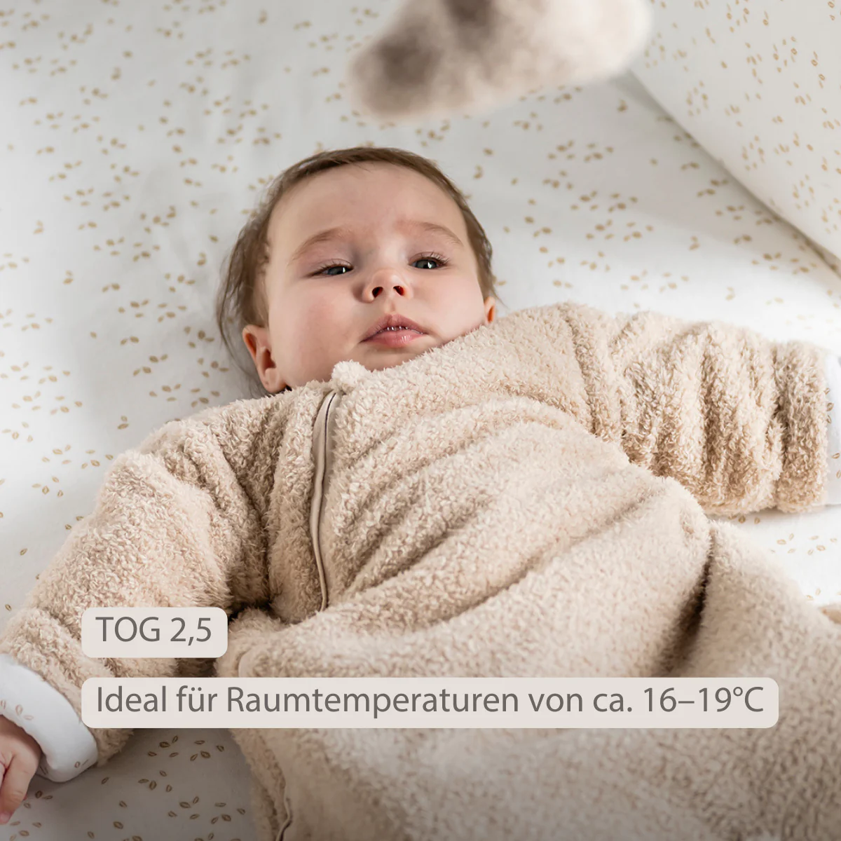 TEDDY Sleeping Bag Teddy Beige 70 cm – Detachable Sleeves – TOG 2.5 – Soft Baby Sleeping Bag - Image 25