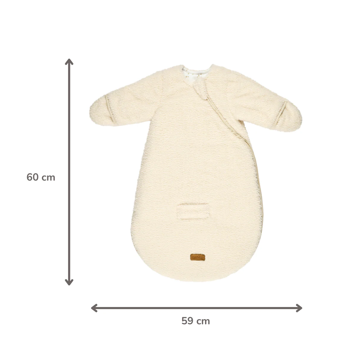 TEDDY Sleeping Bag Teddy Ecru 60 cm – With Sleeves and Mittens – TOG 2.5 – Soft Baby Sleeping Bag - Image 3