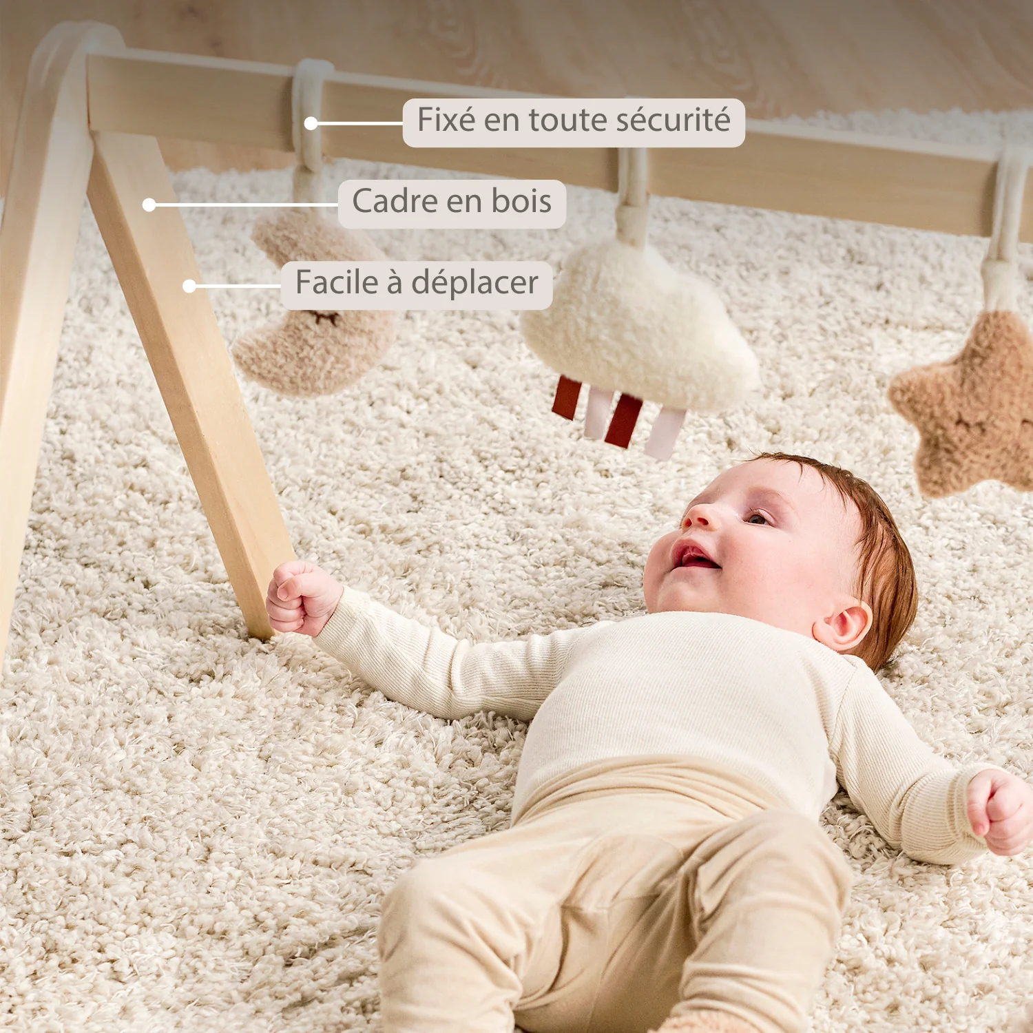 TEDDY Wooden Play Arch Baby – 60 x 48 cm – Baby Activity Play Gym - Image 17
