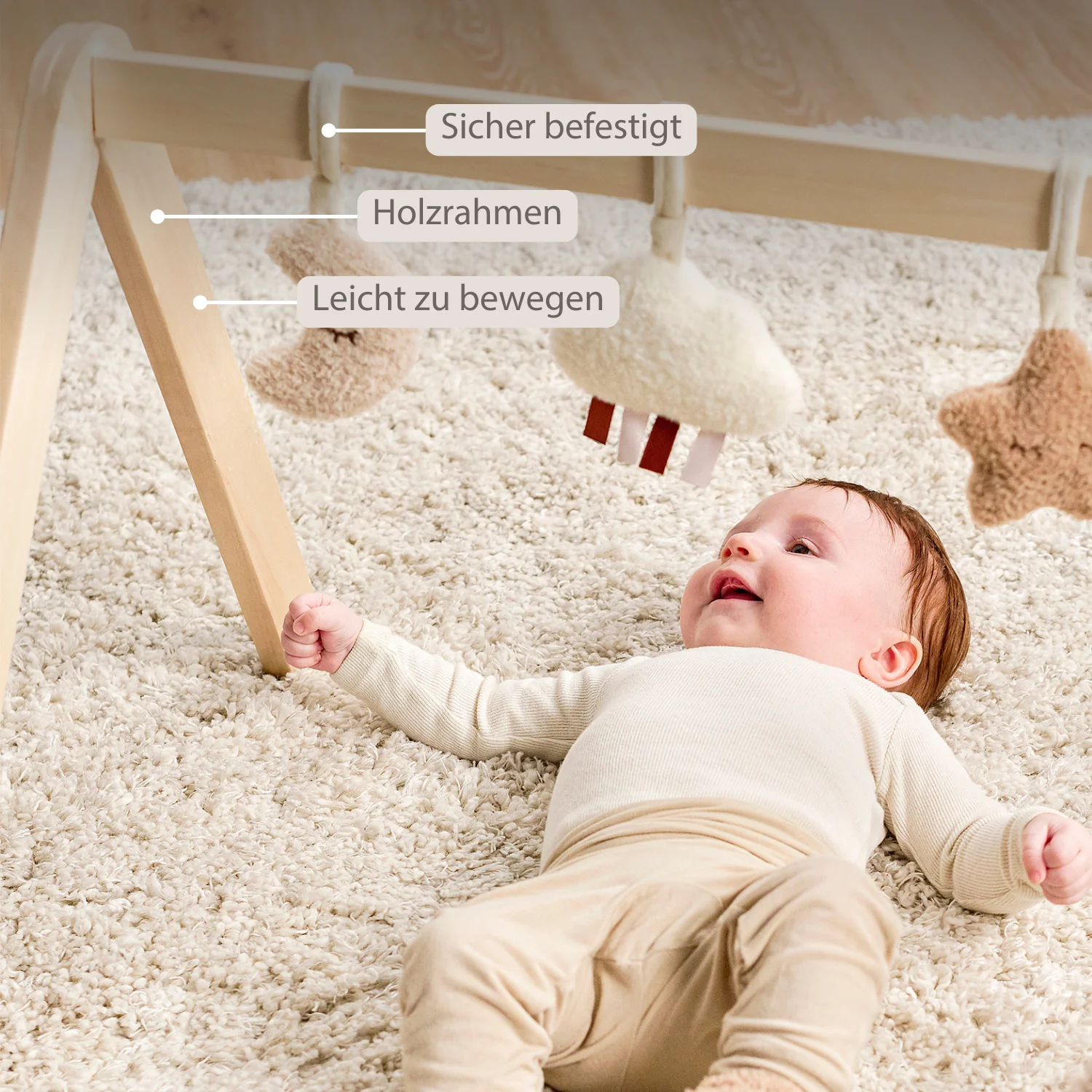 TEDDY Wooden Play Arch Baby – 60 x 48 cm – Baby Activity Play Gym - Image 3