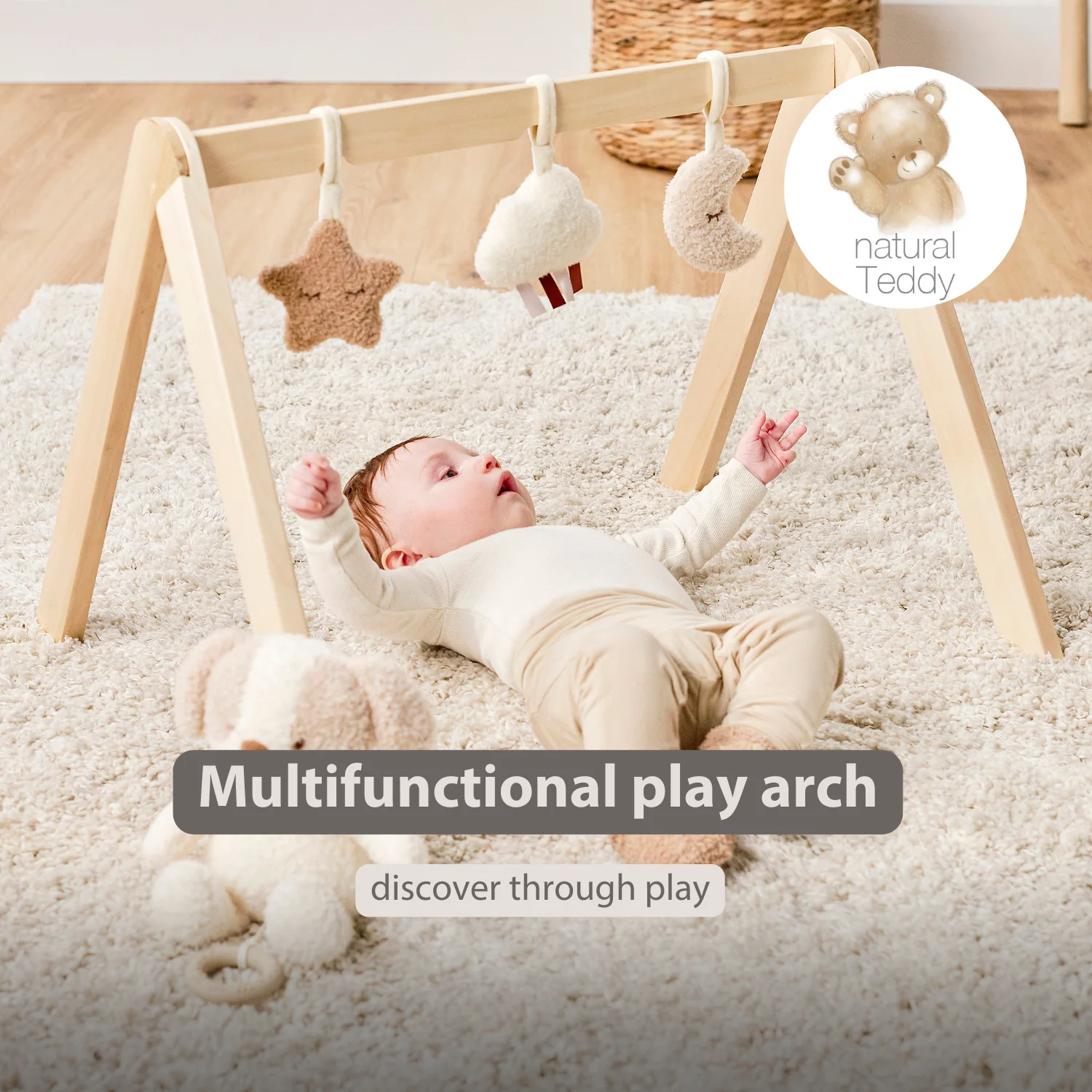 TEDDY Wooden Play Arch Baby – 60 x 48 cm – Baby Activity Play Gym - Image 30